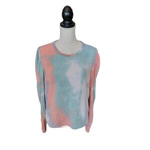 know.one.cares. Boho Tie Dye Long Sleeve Top with Scoop Neck in Size Large